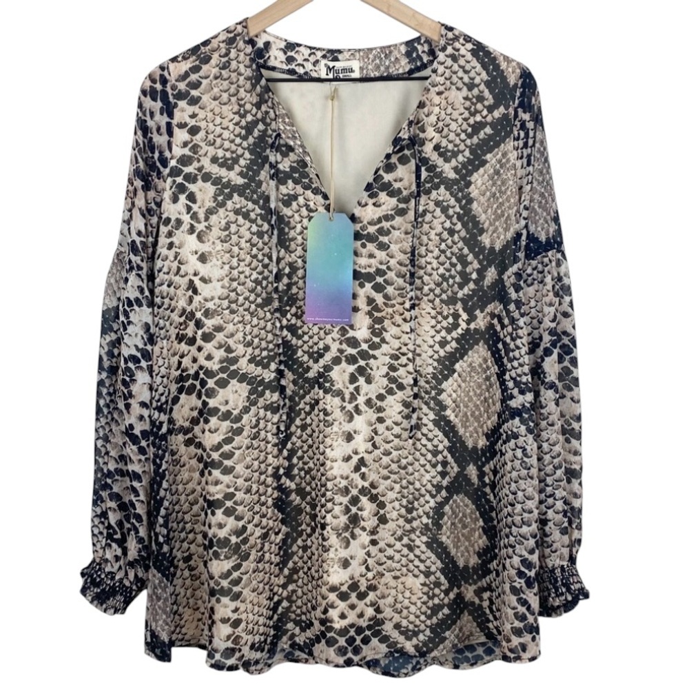 Show Me Your Mumu Shirt Womens Small Jelina Tassel Tunic Top V-Neck NWT